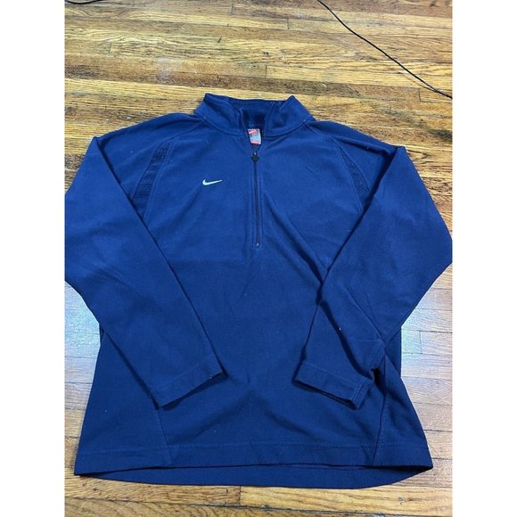 Nike‎ Navy Blue Men's 1/2 Zip Fleece Pullover Sweatshirt Team Issue Vintage Sz M - Picture 1 of 5